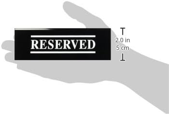 New Star Foodservice Stainless Steel Table Tent Sign (Black (Reserved), 6 x 1.5-Inch (Set of 6))