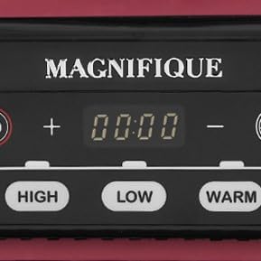 Magnifique 4 Quart Casserole Digital Slow Cooker, Premium Ceramic Bakeware for Oven, Dishwasher Safe Baking Dish, Red