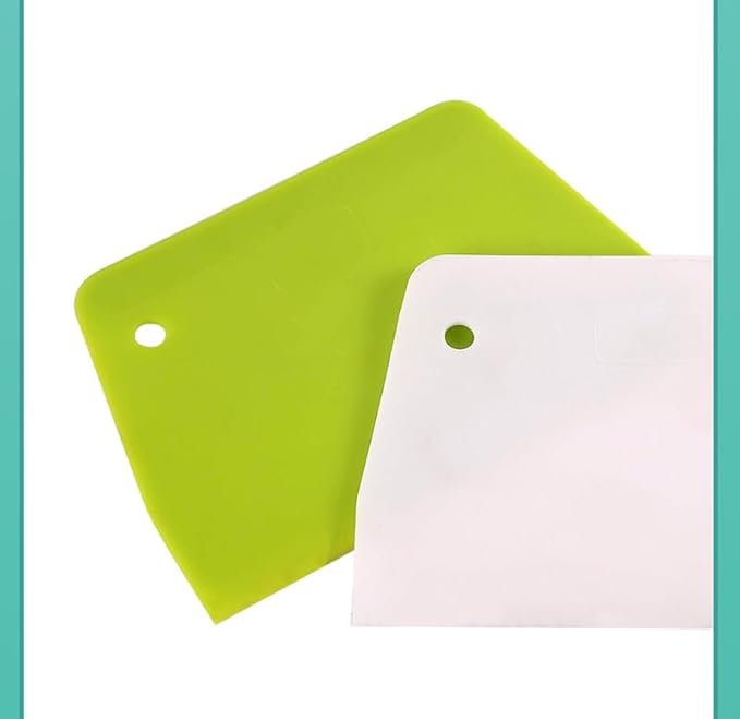 Plastic Bench Scraper & Chopper (14Pcs), Multi-Purpose Dough Scraper Bench Scraper, Flexible Bowl Scraper, Sharp Edge & Angles, Dough Cutter, Kitchen Utensil for Bread, Pizza, and Flat Top Griddles