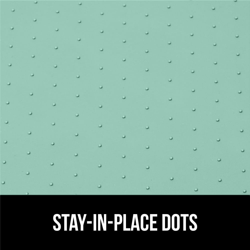 GORILLA GRIP Waterproof Silicone Under Sink Mat with Raised Lip for Kitchen and Bathroom, Cabinet Shelf Liner Stay in Place Mats Dishwasher Safe Drawer Liner, Organizer Tray, 19 x 22 in, Mint