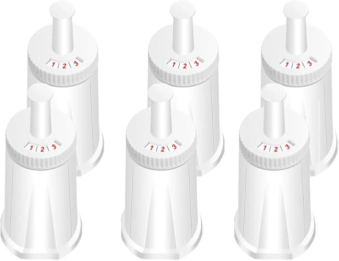 Filter - Replacement Water Filter Compatible with Breville Sage Claro Swiss For Oracle, Barista & Bambino - Compare to Part #BES008WHT0NUC1.Pack of 6(First use without adding coffee powder)
