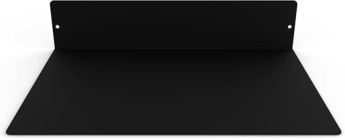 DIY CARTEL Made in USA Linear Floating Shelf - Forged Steel/Metal - Industrial Heavy Duty Metal Wall Mounted Modern Rustic Farmhouse Designed Shelf (12-in X 8-in Powder Coated Matte Black)