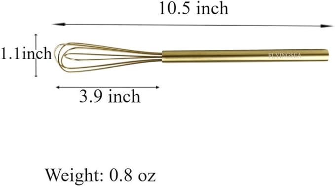 FLYINGSEA Whisk,Small Whisk,Mini Whisk,Stainless Steel Whisk,Wisk,Whisks for cooking,Cooking and Kitchen Gadget.(10.5 inches Golden)