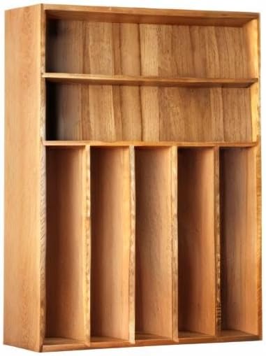 Silverware Organizer Kitchen Drawer Organizer Utensil Organizer Acacia Silverware Holder Cutlery Organizer in Drawer Flatware Organizer Tray(7 slots, Acacia