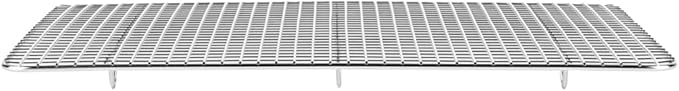 Restaurantware Met Lux 9.8 x 14.8 Inch Wire Baking Rack 1 Heavy-Duty Oven Wire Rack - Fits Jelly Roll Pan Dishwashable Stainless Steel Cooling Rack Elevated Feet Oven-Ready Up To 575F