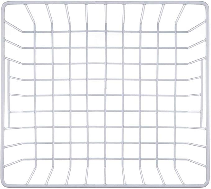 Slideep Fridge Freezer Baskets, Wire Storage Organizer Basket, Household Refrigerator Bin with Built-in Handles for Cabinets, Pantry, Closets, Bedrooms White - Set of 2