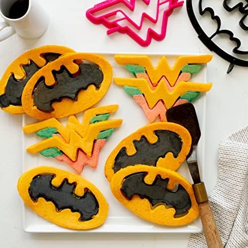 Whiskware Justice League Silicone Pancake Mold and Shaper, Breakfast Art, Dishwasher Safe, BPA and Phthalate Free Plastic, Wonder Woman
