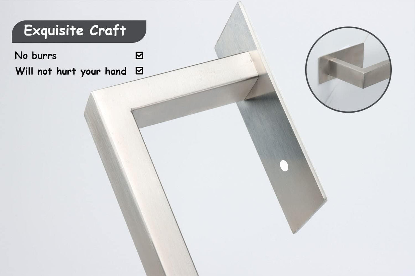 Bathroom Towel Bar Self Adhesive, No Drilling Towel Rack Easy to Install, Hand Towel Holder Made of Premium Stainless Steel Sticky on Hand Towel Hanger for Kitchen, Toilet.(17.7IN, Brushed)