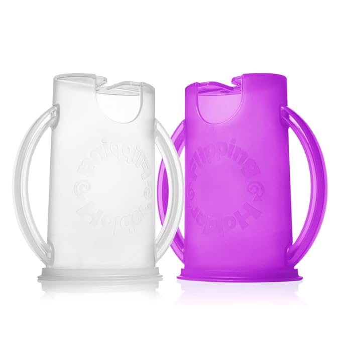 Squeeze Proof Food Pouch Holder for Toddlers, Babies, Kids, Mess Free No Squeeze Juice Box Drink and Applesauce Snack Holder with Easy Grip Handles and Lid