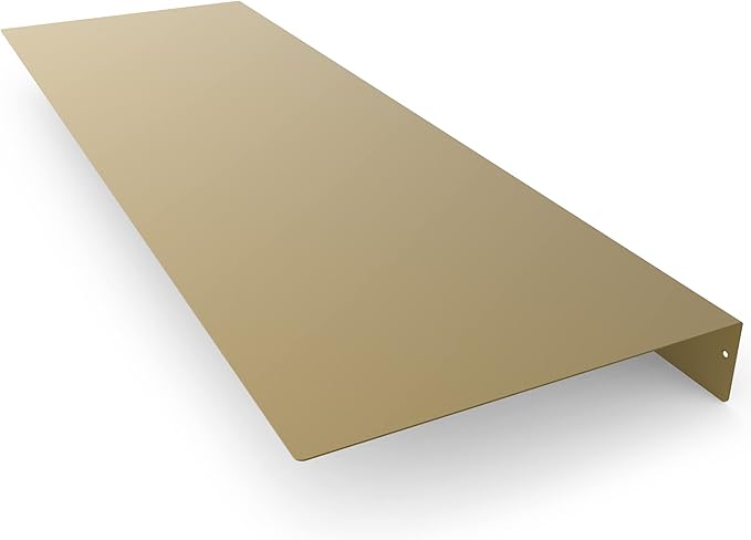 DIY CARTEL Linear Floating Shelf - Forged Raw USA Manufactured Steel - Industrial Heavy Duty Metal Wall Mounted Modern Rustic Shelf - Made in The USA (36-inch x 12-inch Gold)