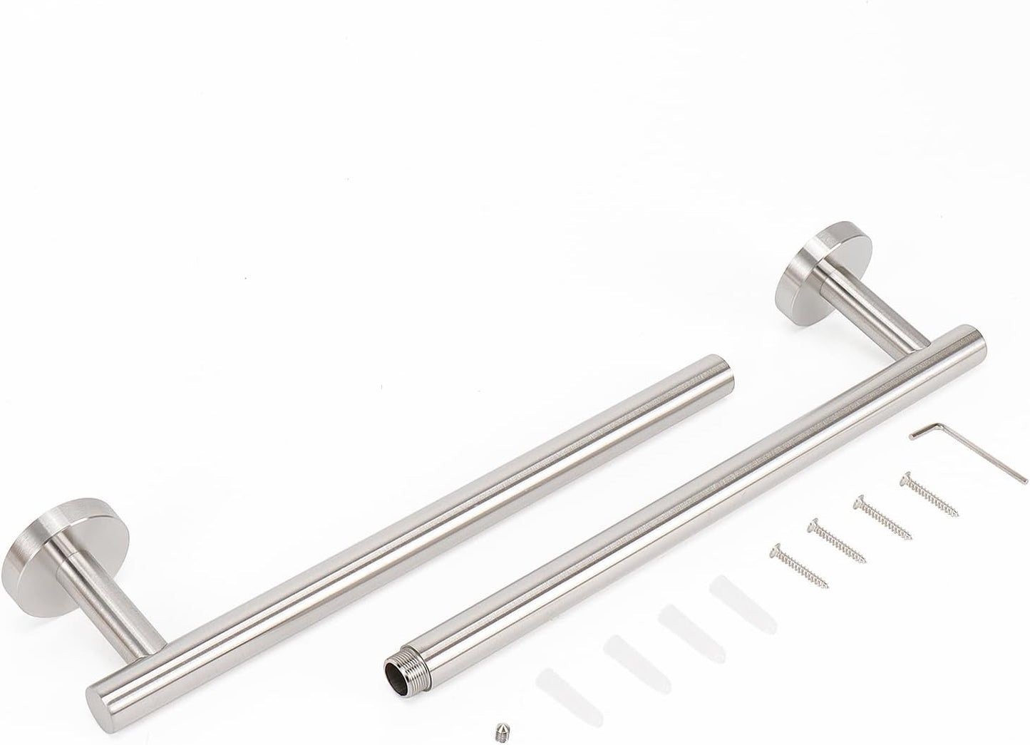 NearMoon Bath Towel Bar, Bath Accessories Thicken Stainless Steel Shower Towel Rack for Bathroom, Towel Holder Wall Mounted (1 Pack, Brushed Nickel, 24 Inch)