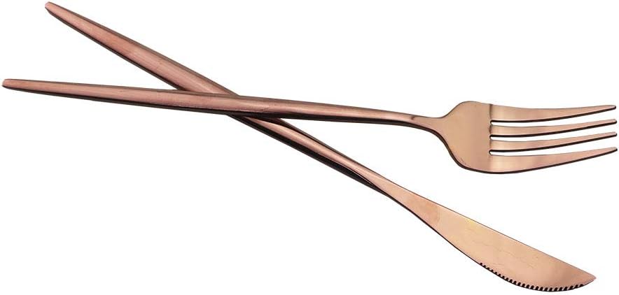 Rose Gold Silverware Set, JASHII 20-Piece Stainless Steel Flatware Cutlery Set for 4, Elegant Hourglass Polished Mirror Finish, Ideal for Home Hotel Wedding Festival Party, Dishwasher Safe