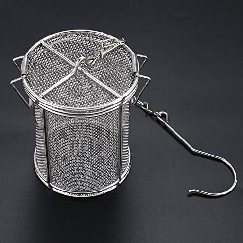 AUNMAS Stainless Steel Seasoning Strainer, Tea Strainer Infuser with Chain, Soup Seasonings Seperation Basket Filter Tea Steeper for Brew Tea