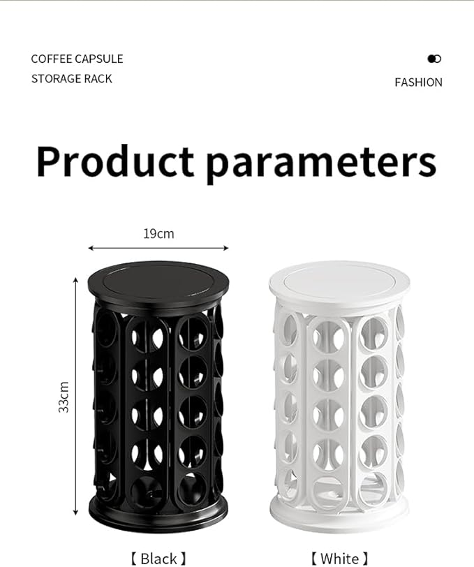 K Cups Holder,K Cup Carousel, Coffee Pods Storage Organizer Stand,New Modern Design, Home or Office Kitchen Counter Organizer(Capacity of 40 Pods, Black)