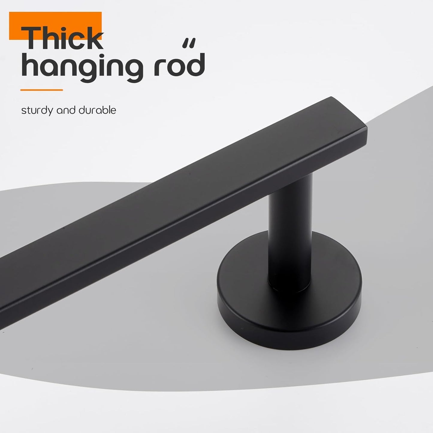 20 Inch Bathroom Towel Bar Bath Towel Rack Kitchen Towel Holder Towel Shelf Wall Mounted SUS304 Stainless Steel 2 Pack Matte Black AN4001MB-L20-P2