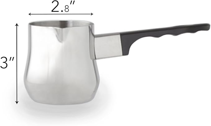 Imperial Home Turkish Coffee Pot Warmer Set, Stainless Steel Tea Pot, Espresso Warmer for Stovetop, Milk Frother, Butter Maker, Mini Melting Pot, Coffee Decanter & Carafe, 3 Pot Set