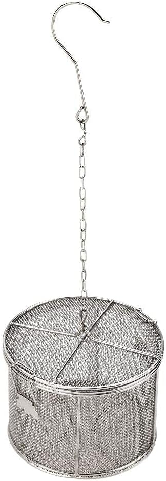 Seasoning Strainer, Large Capacity Stainless Steel Tea Mesh Tea Infuser Strainer with Extended Chain Hook for Brew Loose Leaf Tea and Seasonings, Sliver 5.52 x 3.94