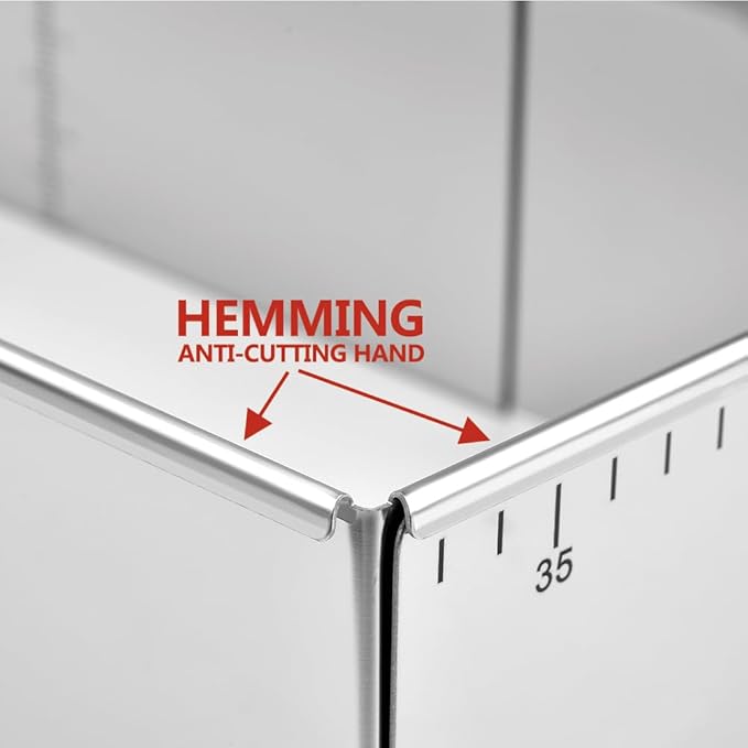 Guowall Adjustable Cake Ring Extensible Rectangle Ring Mold Detachable Stainless Steel Square Shaped Cake Cutter, Nonstick DIY Baking - 5.9 x 5.9 in (15 x 15 cm)