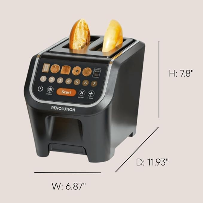 Revolution R90 Digital Toaster + Toastie Press Bundle – 2-Slice Wide Slot, Patented InstaGLO 2.0 Technology, Toastie Press Mode – Toast Bread, Bagels, Waffles, Tortillas, Pastries – Black