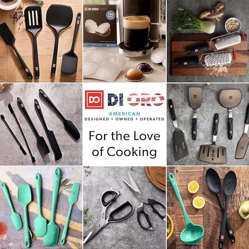 DI ORO Silicone Spatula Set - Rubber Kitchen Spatulas for Baking, Cooking, & Mixing - 600°F Heat-Resistant & BPA Free Silicone Scraper Spatulas for Nonstick Cookware - Dishwasher Safe (5pc, Mint)