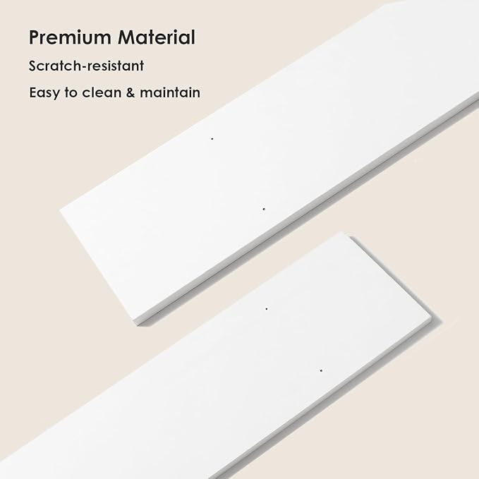 DINZI LVJ Long Wall Shelves, 31.5 Inch Large Floating Shelves Set of 2, Wide Display Shelf Wall Mounted with Brackets, Easy Hanging for Living Room, Toilet, Office, Bedroom, White