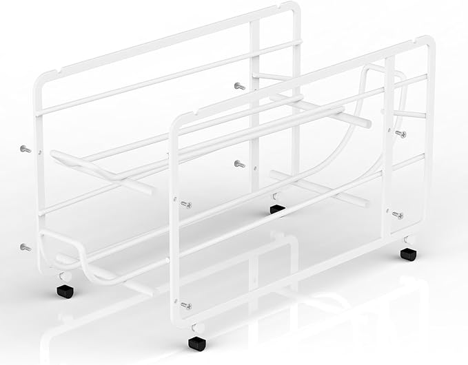 Soda Can Organizer Storage Rack, 2 Pack Stackable Beverage Soda Can Dispenser Organizer Holder for Refrigerator, Cabinet, Pantry (White)