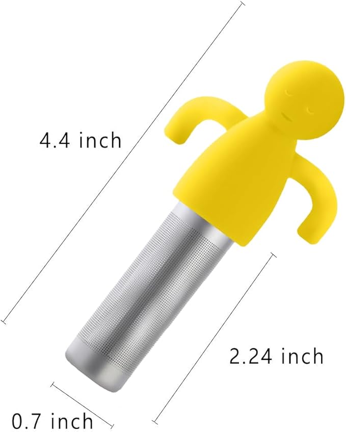 Leden Tea Infuser for Loose Tea Cute Tea Diffuser Fine Mesh Tea Steeper Stainless Steel and Silicone Tea Strainer for Cup and Mug, Yellow