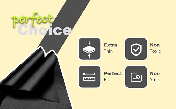 Air Fryer Oven Liners for Breville Mini Smart Oven Air Fryer, Black 4pcs Air Fryer Liners Reusable Baking Mat Compatible with Breville Mini Oven BOV450