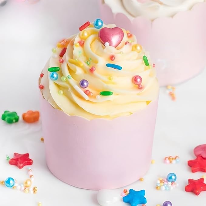 Rainbow Sprinkles Candy Mix Size Edible Pearls Cake Decorations Cupcake Toppers Cookie Decorating Perfect for Wedding Party Valentine Halloween Christmas Supplies 4.58OZ