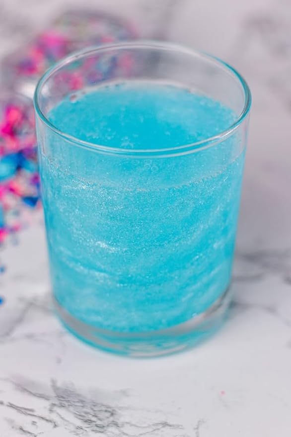 Sweets & Treats Boutique Gender Reveal Decorations Edible Glitter for Drinks, Magical Ideas, Surprise Boy or Girl Sprinkles as Drink Brew Glitter, Baby - Blue