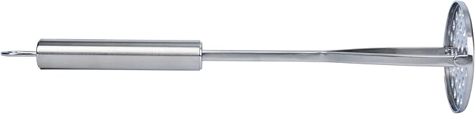 Restaurantware-German Standard Round-Faced Mashers With Ergonomic Handle, 24 Heavy-Duty Potato Mashers - Dishwashable, Durable, Stainless Steel Food Mashing Tool, For Avocado, Beans, Sweet Potatoes