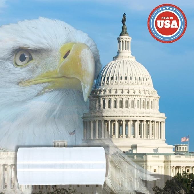 PSBM Stretch Wrap, 4 Pack, 16 Inch x 1500 Feet, 47 Gauge, Clear Plastic Cling, Cast Hand Stretch Film Rolls for Packaging Moving Packing Pallets