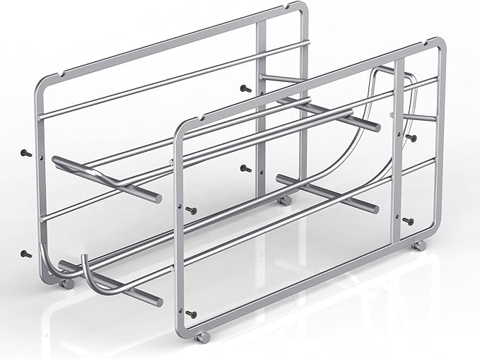 Soda Can Organizer Storage Rack, 2 Pack Stackable Beverage Soda Can Dispenser Organizer Holder for Refrigerator, Cabinet, Pantry (Silver)