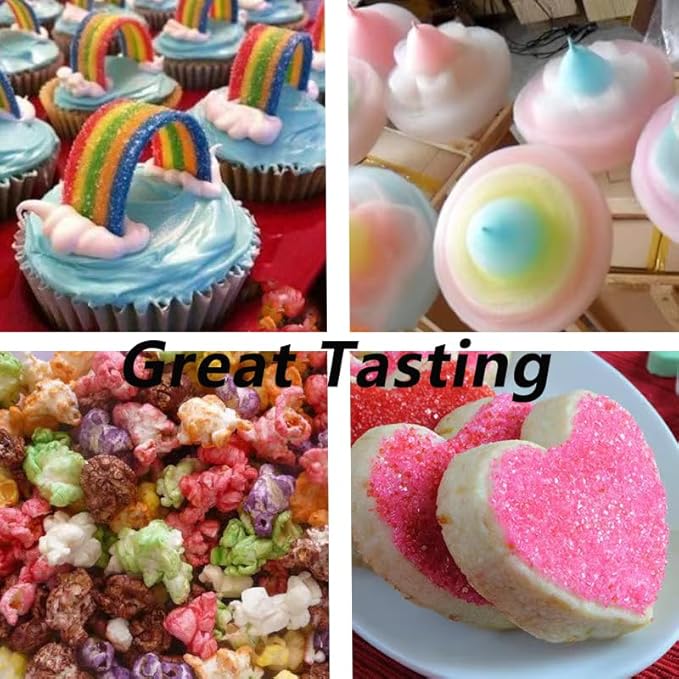 Sentovac 4-Colors Sanding Sugar for Baking Edible Sparkling Sugar Sprinkles Coarse Sugar Crystals for Baking Cake Cookie Cupcake Topper Ice Cream Decoration Supplies(Blue Orange Gold White)