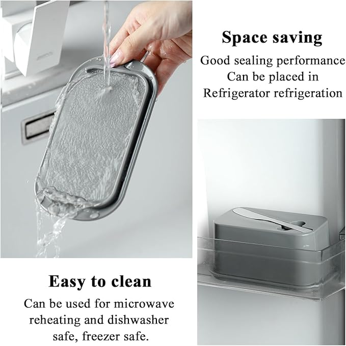 Evanda Butter Dish with Lid for Countertop and Refrigerator Door Shelf with Butter Spreader Knife, Butter Keeper, Plastic Butter Holder Tray Container for West/East Coast Butter