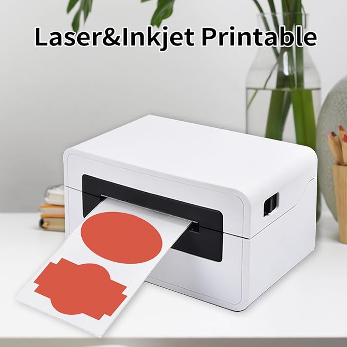 Red Labels - 250 PCS 3" x 2" Fancy Shape Stickers for Storage Box or Food Jars