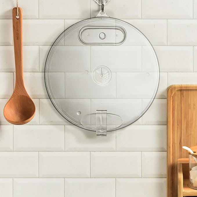 WENWELL Microwave Splatter Cover with Water Steamer,Protect Food Splashes,Dish Bowl Plate Serving Lid with Handle,BPA-Free,Clear Safe Plastic,Microwave Cover for Food,10 Inch