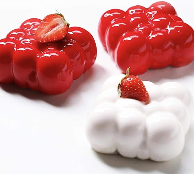 OCPO KITCHEN Cloud Silicone Mold for Baking Mousse Cake, Dessert, Pastry, Ice Cream, Pudding, Jelly, Cake Decoration Mold, Cloud Shape (6-Cavity)