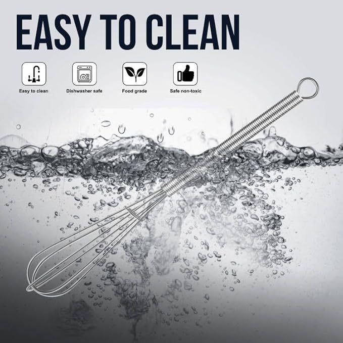 Mini whisk, Small Whisk 2 Pieces, 5in and 7in 304 Stainless steel Wire Whisk for Whisking, Beating, Mixing Sauces, Blending Ingredients