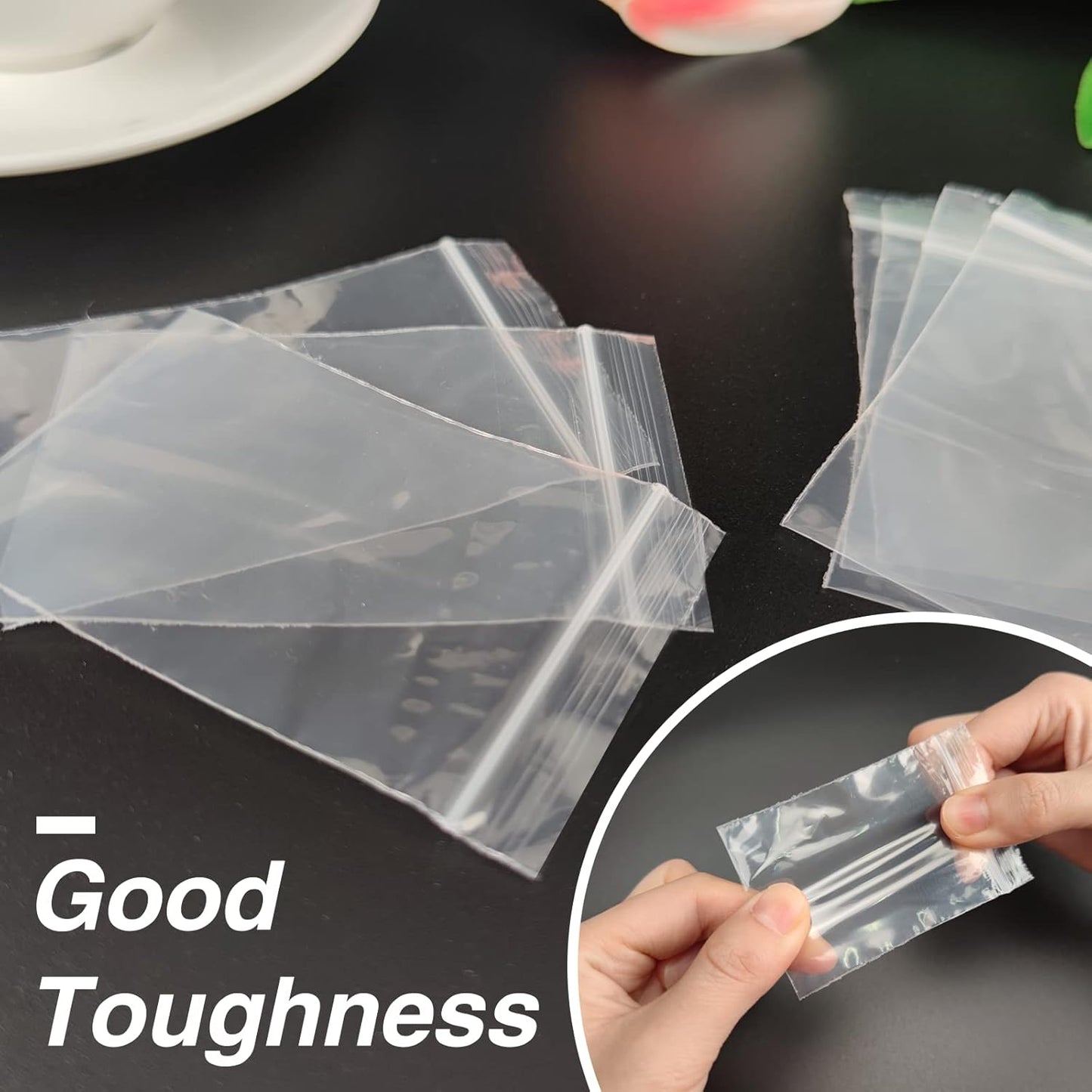 400pcs Plastic Bags, 3 x 4 inch 2 mil Jewelry Bags, Clear Small Zip Bag, Resealable Zip Bag for Small Business, Storage, Candy