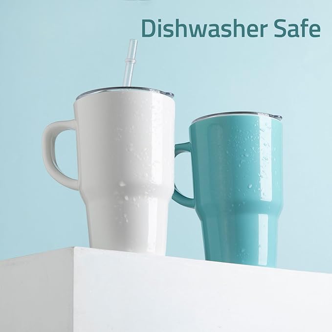 Sweejar Ceramic Travel Mug with Lid, 16 oz Portable Coffee Mug, Dishwasher Safe Tea Cup with Infuser, Reusable Teacup for Car Cup Holder, Tea Lovers(Purple)