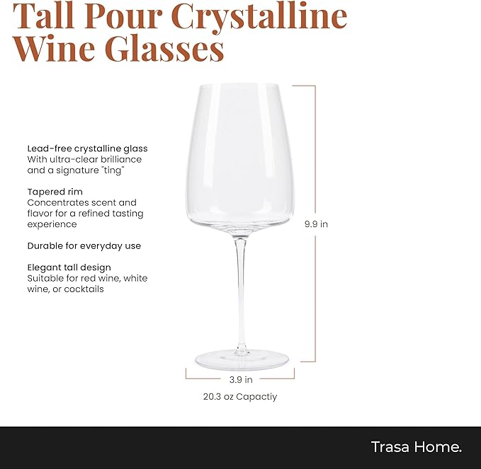 Tall Pour Wine Glasses (4-Piece Set)