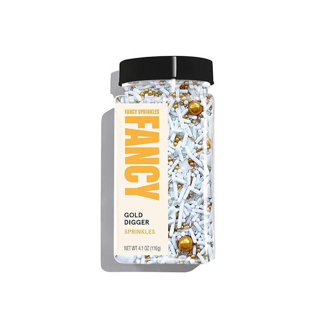 Fancy Sprinkles Gold Digger Sprinkles Real Sugar, For Ice Cream, Cookies, Cakes, Cupcakes, Dessert Decorating Sprinkles (0.5c)