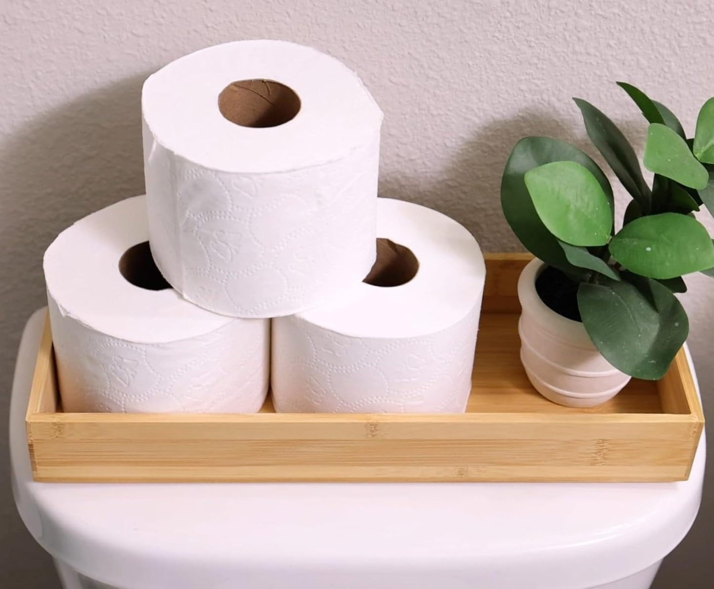 Fabsome Kitchen Utensil Drawer Organizer, Bamboo Silverware Cutlery Flatware Organizer Bins, Wooden Container Storage Trays for Bathroom Vanity Junk Drawer, 15" x 6" Set of 2