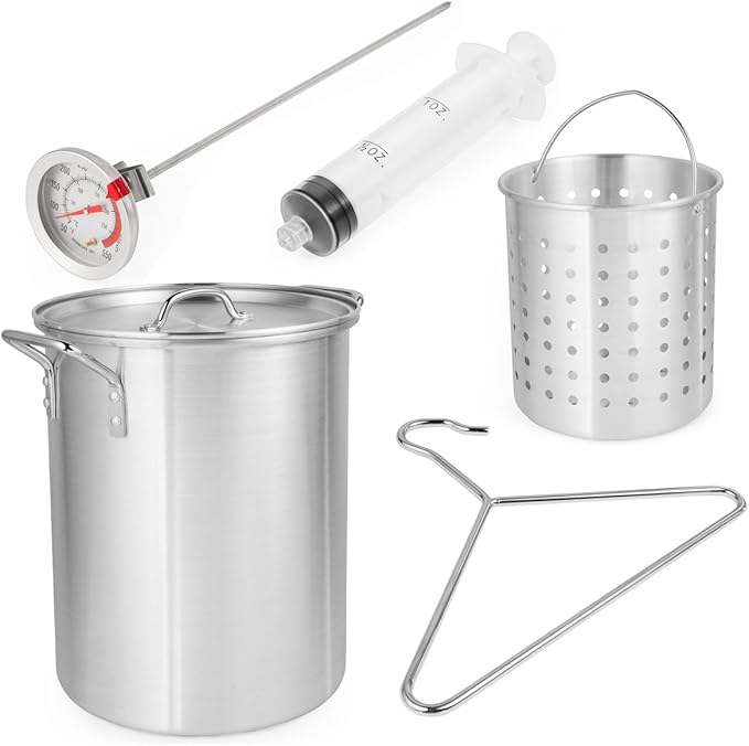 Barton Propane 30 Qt Turkey Flyer Fish Fryer Boiler Steamer Set, 37,000 BTU Burner, Ideal for Outdoor Cooking Seafood Boiler Roaster Crawfish Boiling Gas Stove