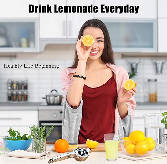 Lemon Squeezer - Lemon Squeezer Manual Citrus Juicer - Lemon Manual Press Juicers Stainless Steel - Lime Squeezer Lemon Juicer Squeezer with Grater