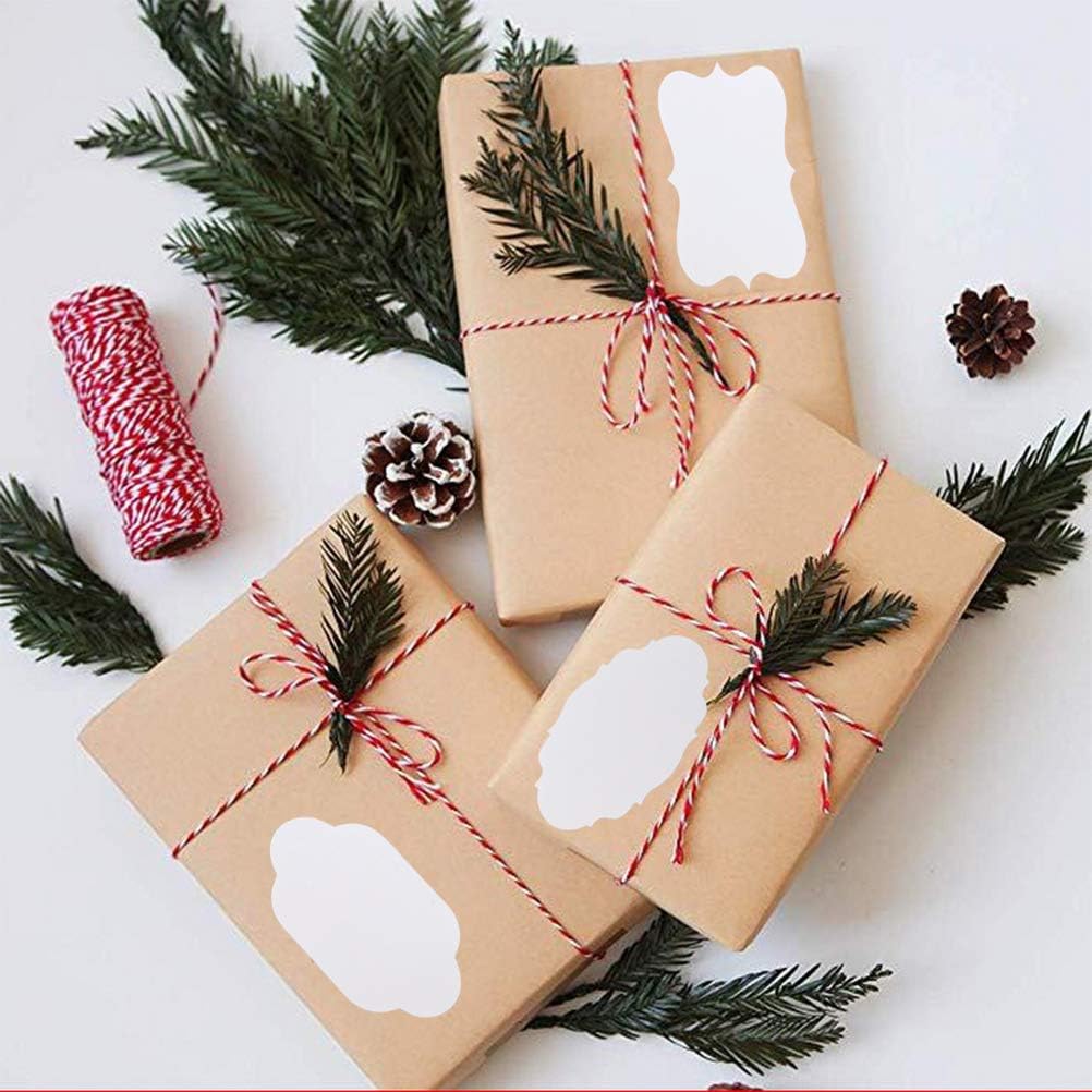 Pimoys 300 Pieces Gift Sticker Labels, 1.2*2inch Kraft Paper, Waterproof Labels for Jam Jars, Home Baking, Handmade Cosmetic, Holiday Presents, Lace Design