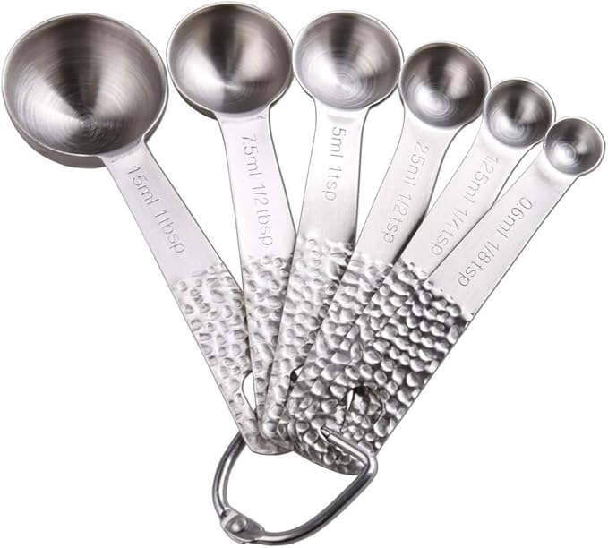 Measuring Cups and Spoons Set 12, Metric & US 18/8 Stainless Steel 5 Measuring Cups &6 Spoons &1 Leveler for Kitchen and Baking