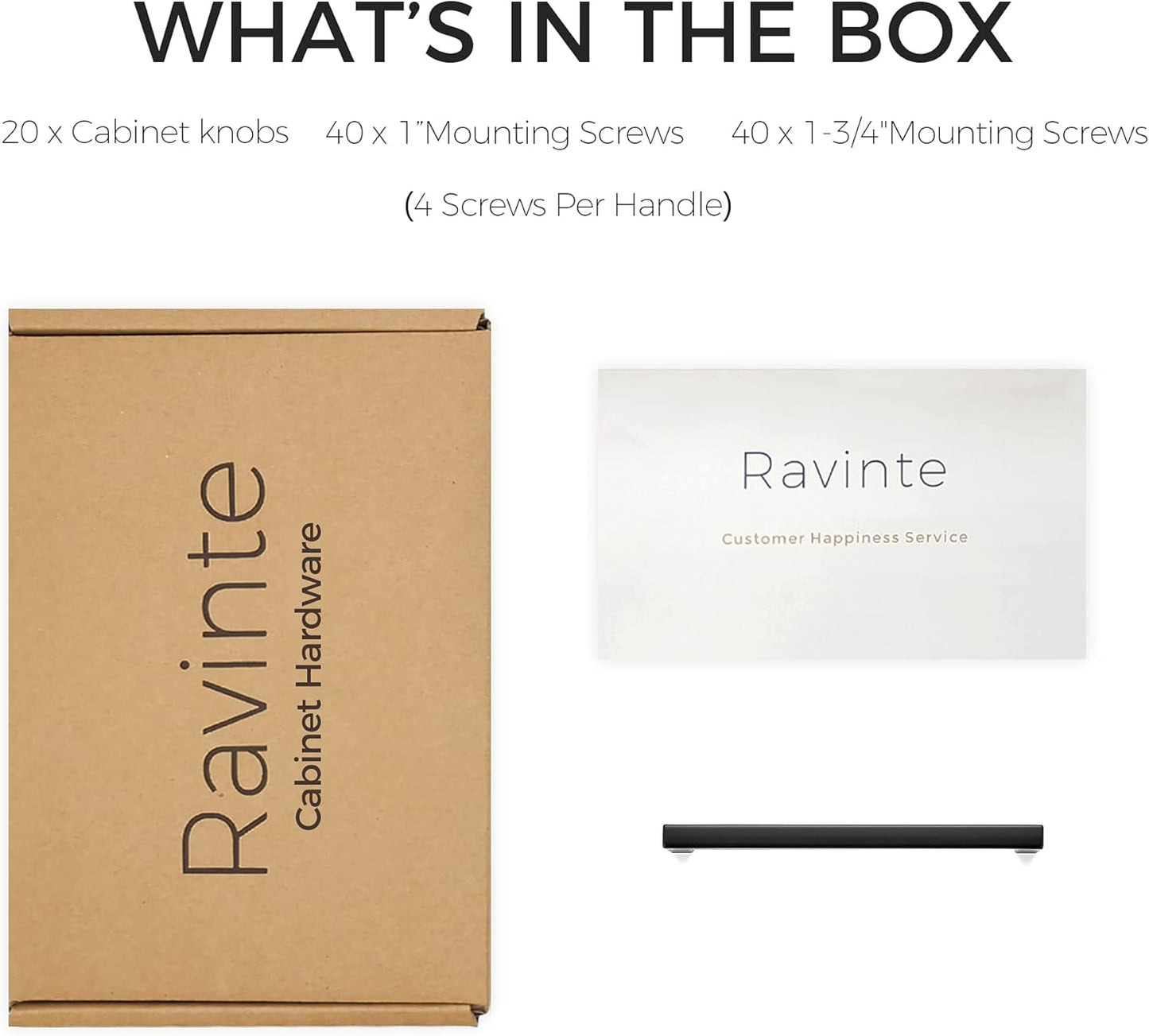 Ravinte 20 Pack 5 Inch Hole Center Solid Slim Square Pulls Matte Black Kitchen Cabinet Handles Square Bar Drawer Handles Flat Black Drawer Pulls for Cupboard Dresser and Cabinets