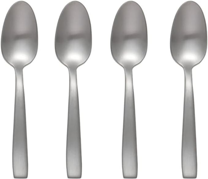 Oneida Everdine Everyday Flatware Teaspoons, Set of 4, 18/0 Stainless Steel, Silverware Set